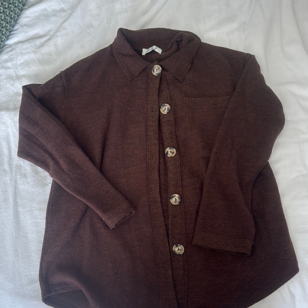Brown Button-Up Women's Sweater